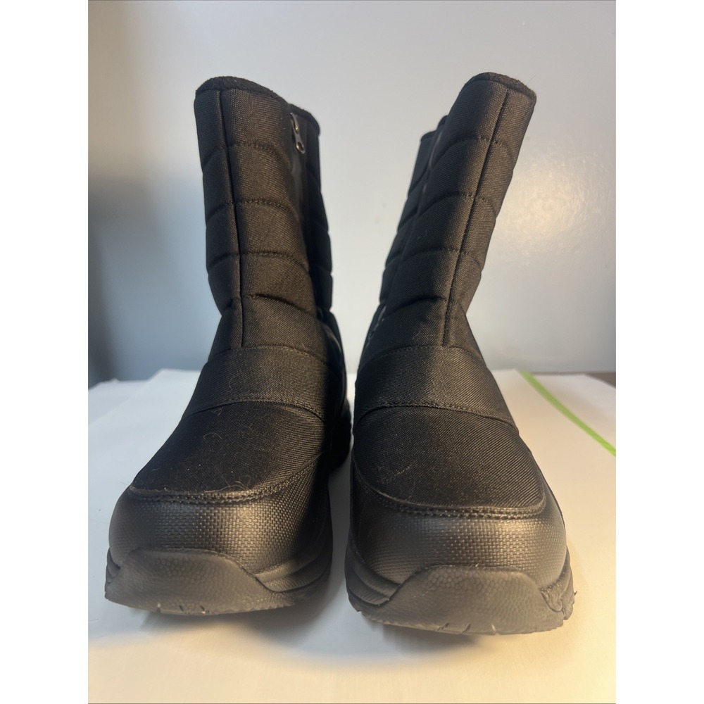 SILENTCARE Men's Winter Waterproof Snow Boots Warm Slip On Mid-Calf Zipper Booti